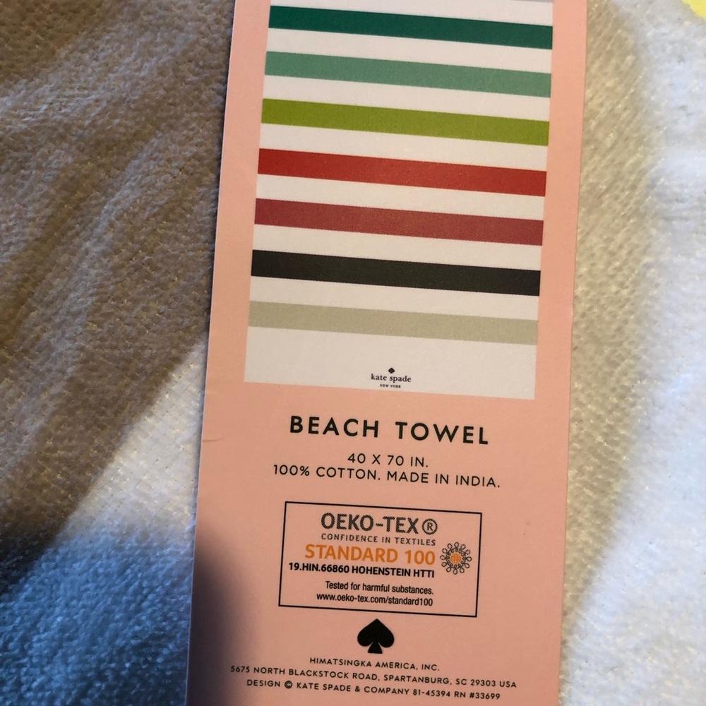 Kate Spade multi-colored Stripes Beach Towel NWT